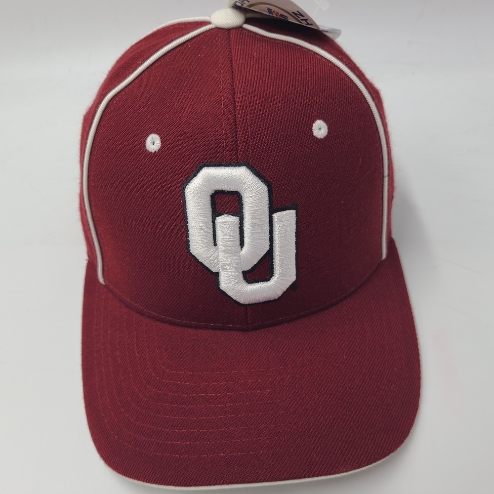 Oklahoma Sooners Hat Fitted 7‎ Zephyr Red White NCAA University Wool Blend Men